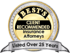 Best's Client Recommended Insurance Attorneys | Listed Over 25 Years