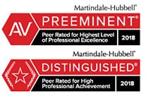 AV | Martindale Hubbell | Preeminent | Peer Rated for Highest Level of Professional Excellence | 2018