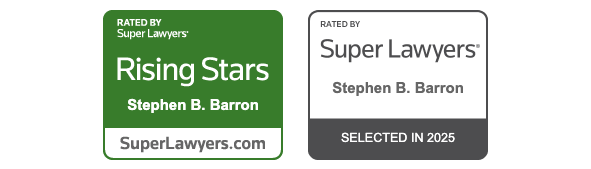Rated By Super Lawyers | Rising Stars | Stephen B. Barron | SuperLawyers.com | Rated By Super Lawyers | Stephen B. Barron | Selected In 2025